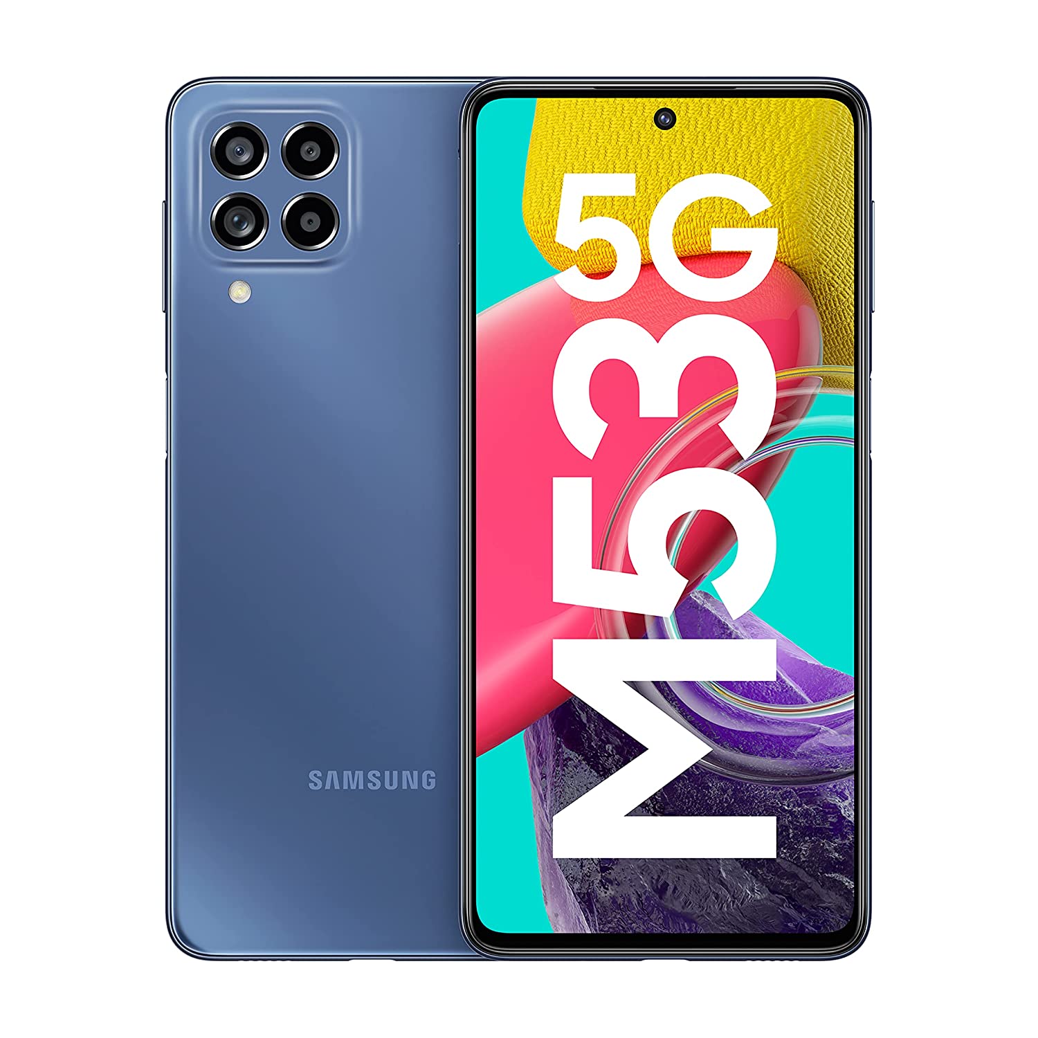 Samsung Galaxy M53 5G (128GB ROM, 6GB RAM, SM-M536BZBEINU, Blue)​